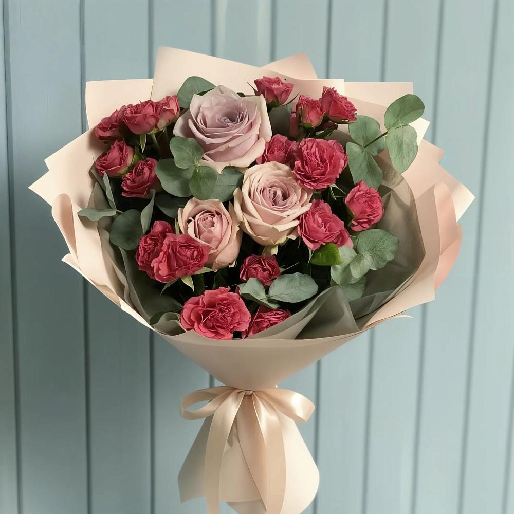 Букет цветов из: Гвоздики и Розы в Верхние Серги