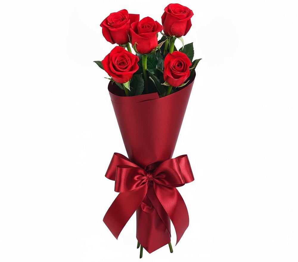 Букет 5 Красных роз Эдлесс Лав в Верхние Серги