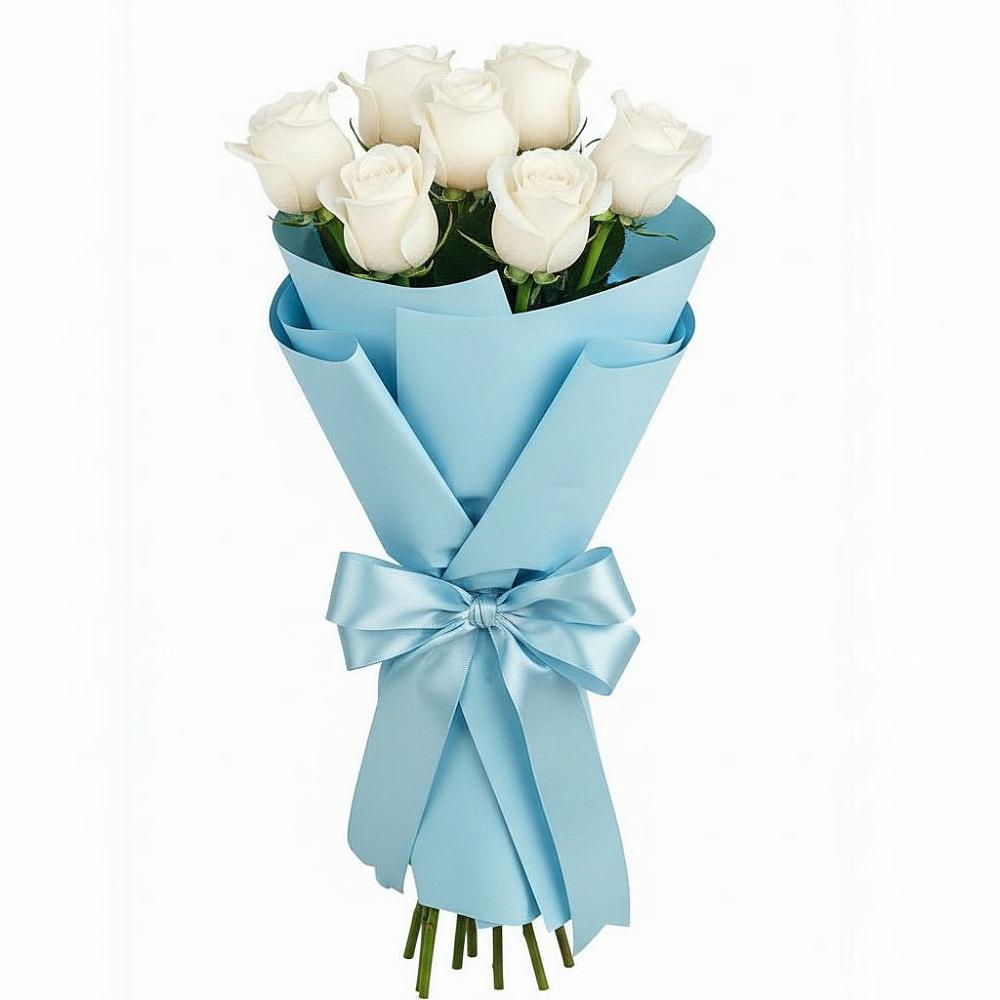 Букет 7 белых роз Проуд в Верхние Серги