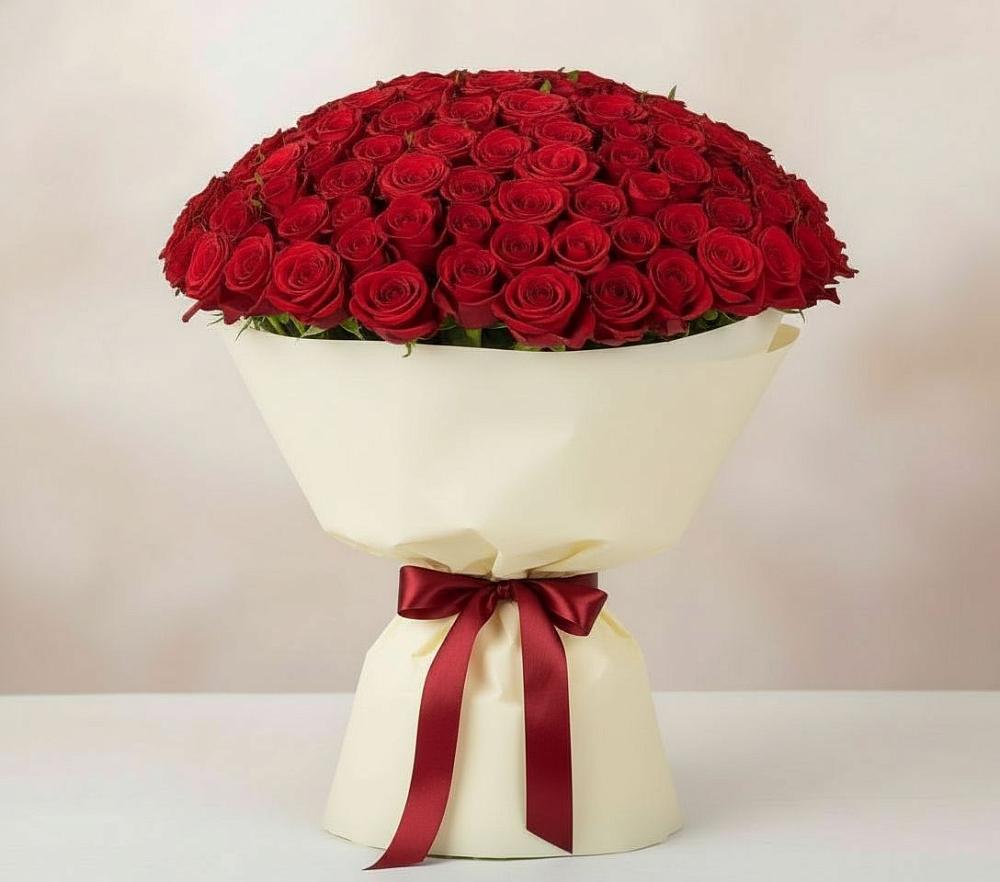 Букет 101 Красная роза Милано в Верхние Серги