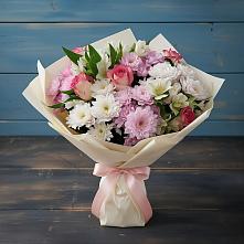 Букет цветов из:  Хризантемы, Альстромерии и Розы в Верхние Серги