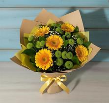 Букет цветов из:  Герберы и Хризантемы в Верхние Серги