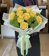 Букет цветов из:  Хризантемы и Розы в Верхние Серги