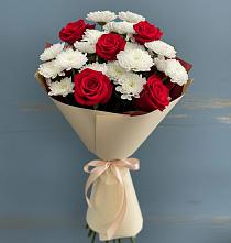 Букет цветов из:  Розы и Хризантемы в Верхние Серги