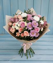 Букет цветов из:  Хризантемы, Розы и Альстромерии в Верхние Серги