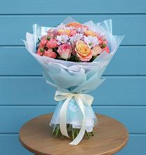 Букет цветов из:  Хризантемы и Розы в Верхние Серги