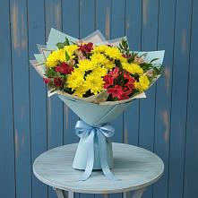 Букет цветов из:  Альстромерии и Хризантемы в Верхние Серги