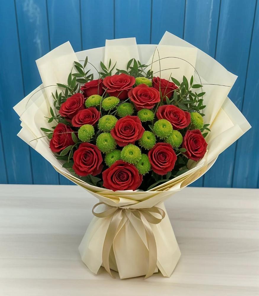 Букет цветов из: Розы и Хризантемы в Верхние Серги